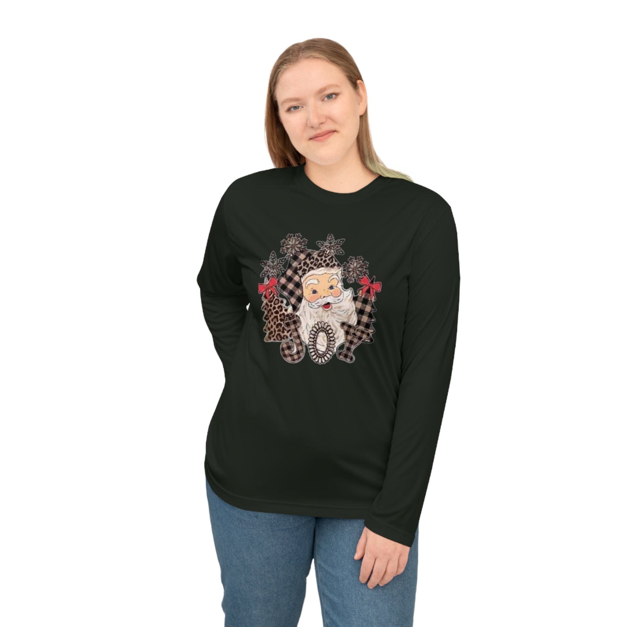 Joyful Holiday Unisex Performance Long Sleeve Shirt | Great for Christmas, Gift, Winter Wear, Casual, Athleisure.