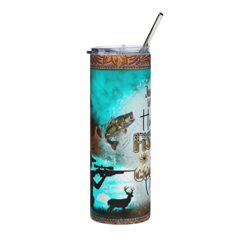 Country Music Lover's Stainless Steel Tumbler - 20oz Fishing & Hunting Design