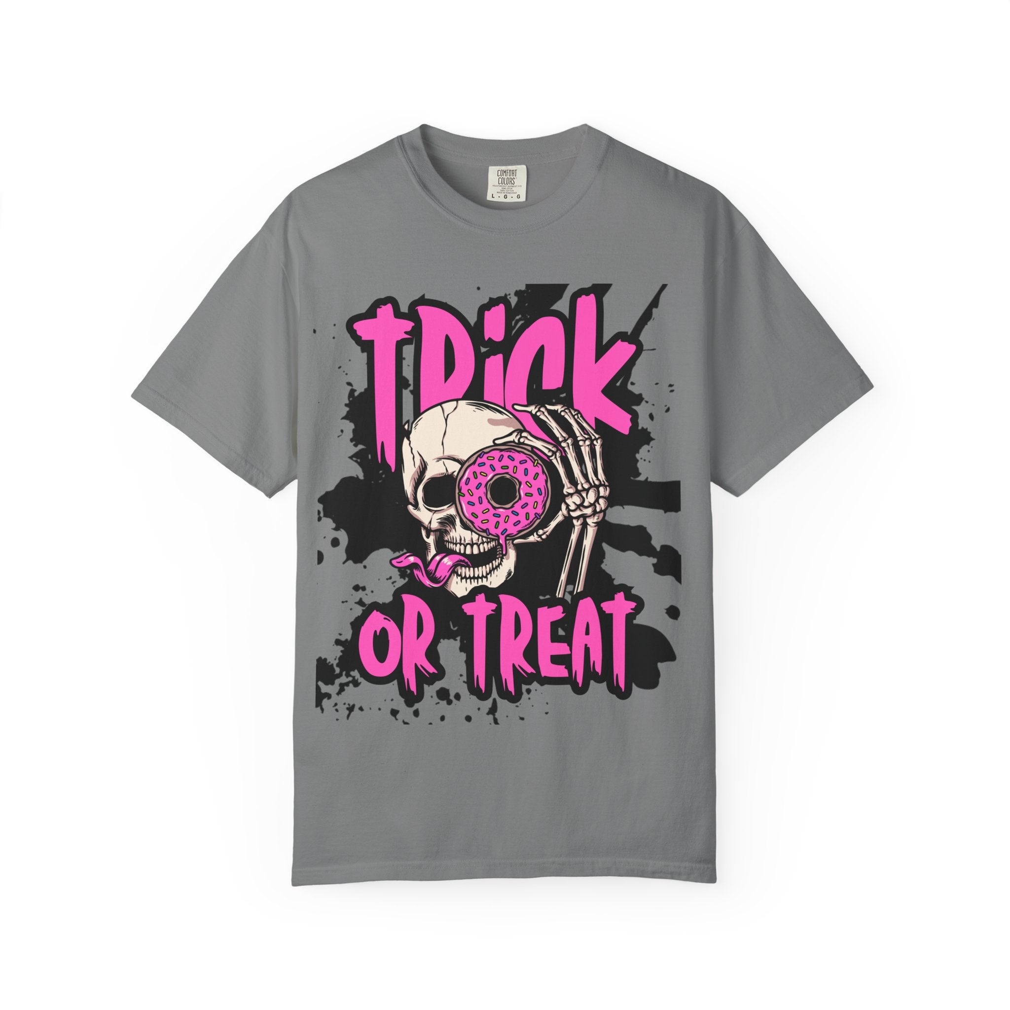 Trick or Treat Unisex Garment-Dyed T-Shirt, Halloween Shirt, Spooky Tee, Graphic T-Shirt, Casual Wear, Festival Clothing