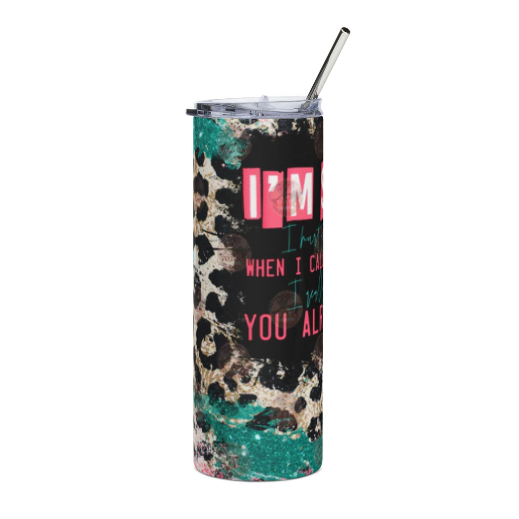 Apology 4 Stupid Stainless Steel Tumbler - 20oz with Chic Leopard Print