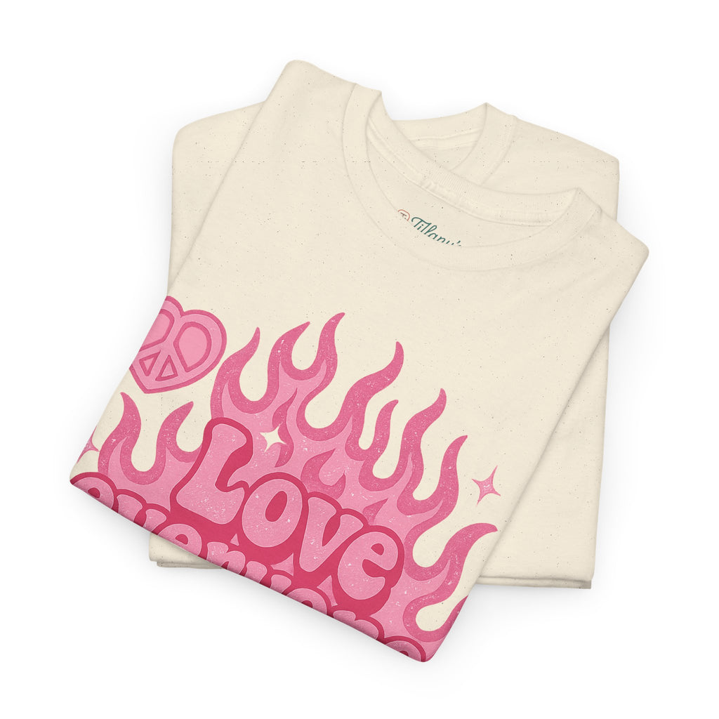 Love Everyone Unisex Heavy Cotton Tee - Peace & Love Graphic T-Shirt Inclusivity Unisex