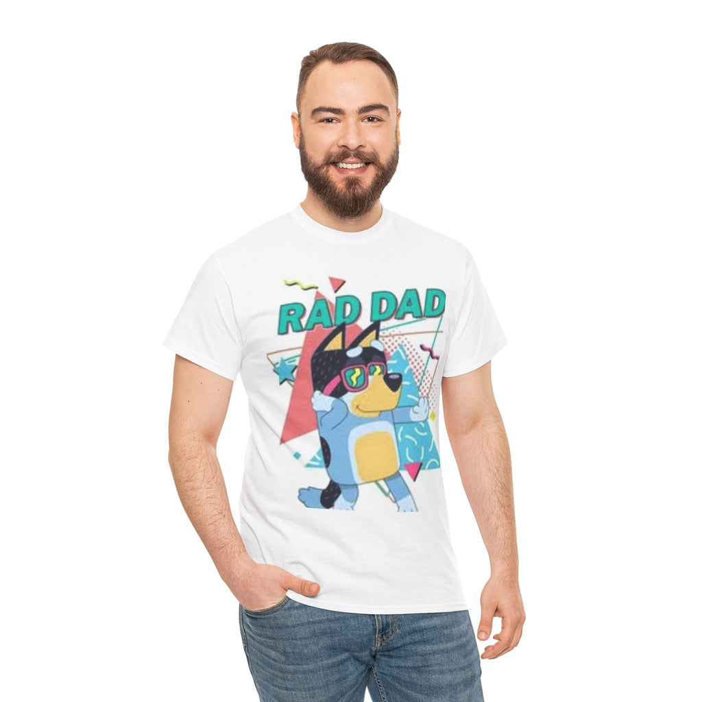 Rad Dad Unisex Heavy Cotton Tee, Funny Father's Day Gift, Cool Dad Shirt, Retro Graphic Tee, Summer Casual Wear